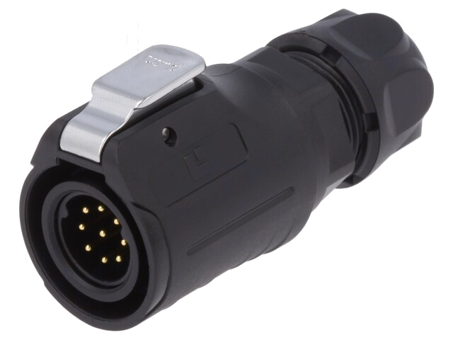 Connector: rond; stekker; maat 16; 02; mannelijk; PIN: 9; verguld; 5A Connector: rond; stekker; maat 16; 02; mannelijk; PIN: 9; verguld; 5A